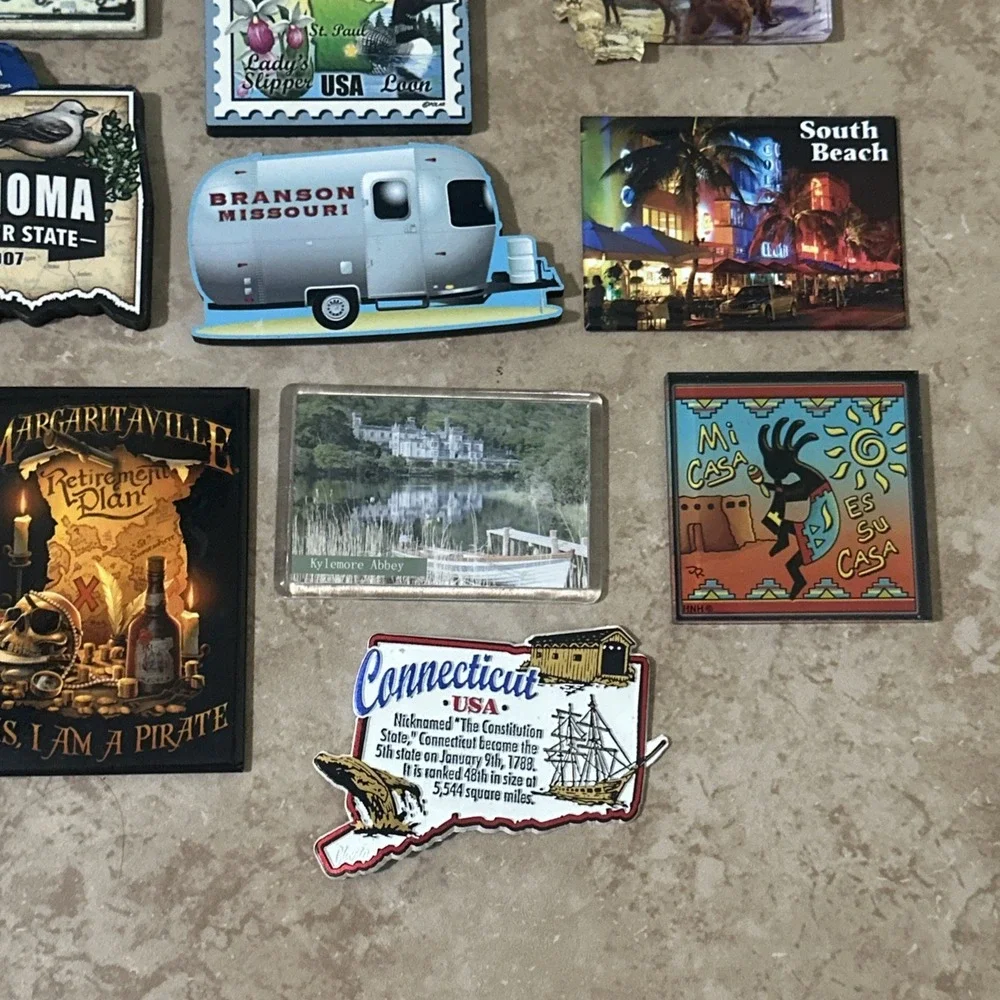 Vintage 80s 90s Fridge Magnet Lot of 22 - Route 66 USA Travel Souvenir Collect
